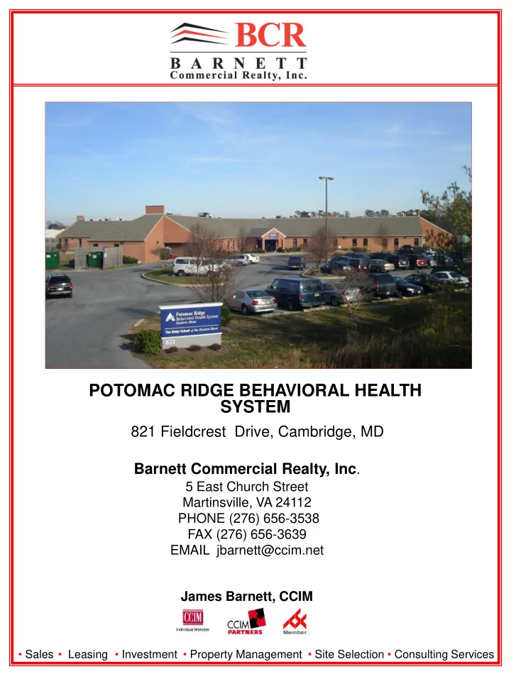 potomac ridge behavioral health system