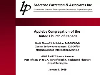 Appleby Congregation of the  United Church of Canada  Draft Plan of Subdivision  24T-18002/B