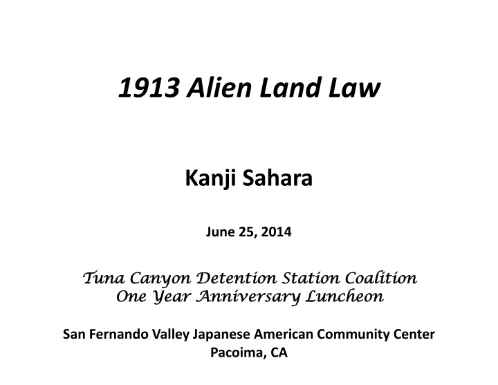 1913 alien land law