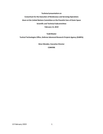13 February 2019  1  TODD MASTER  Thank you, Madame Chair.  As this Committee is well aware,