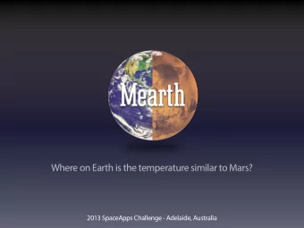 Where on Earth is the temperature similar to Mars?  2013 SpaceApps Challenge - Adelaide, Australia
