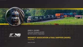 MIDWEST ASSOCIATION of RAIL SHIPPERS (MARS)  Chicago, Illinois  January 18, 2018  1  THE BEST