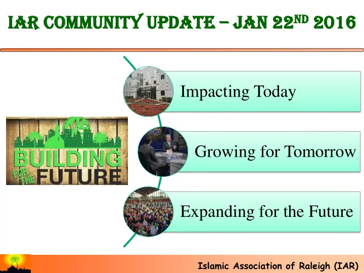 nd 201 iar r communi nity ty upd pdate te jan