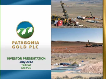 INVESTOR PRESENTATION  July 2012  TSX:PAT  AIM:PGD  Forward Looking Statements  The content of this