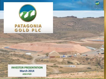 INVESTOR PRESENTATION  March 2014  AIM:PGD  IMPORTANT NOTICE  The information contained in these