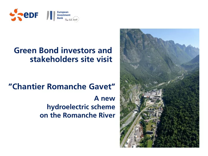 green bond investors and stakeholders site visit chantier