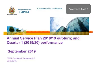Annual Service Plan 2018/19 out-turn; and  Quarter 1 (2019/20) performance  September 2019