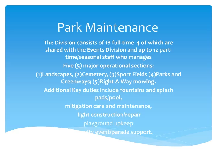 park maintenance