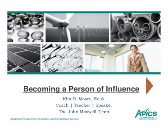 Becoming a Person of Influence
