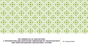 AND PERUVIAN QUECHUA AGRICULTURAL SYSTEMS  OUTLINE  Thesis  The Maya and Yucatan, Mexico  The