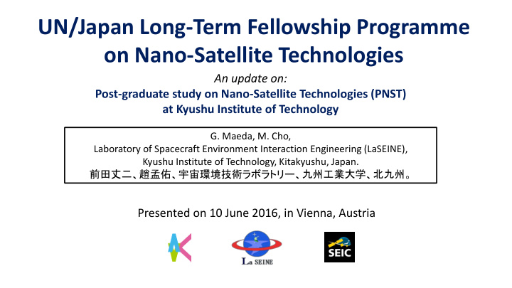 un japan long term fellowship programme on nano satellite