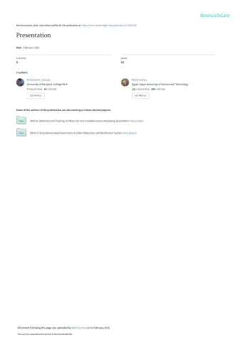 Presentation Data  February 2015  CITATIONS  READS  0  62  2 authors:  Mohamed K. Gunady  Walid