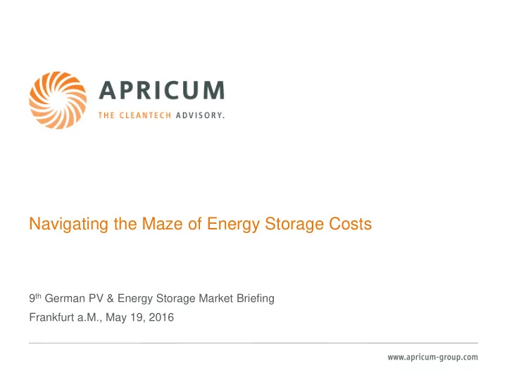 navigating the maze of energy storage costs