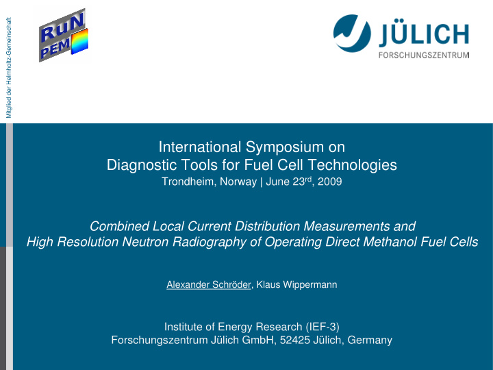 international symposium on diagnostic tools for fuel cell