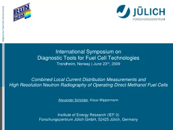 International Symposium on  Diagnostic Tools for Fuel Cell Technologies Trondheim, Norway | June 23