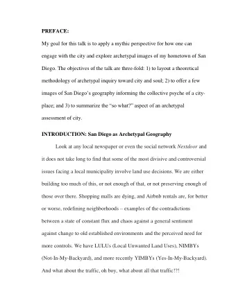 PREFACE:  My goal for this talk is to apply a mythic perspective for how one can  engage with the