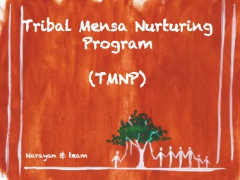 Tribal Mensa Nurturing  Program  (TMNP)  Narayan &amp; te  team  Who we represent?  Mensa India  ia