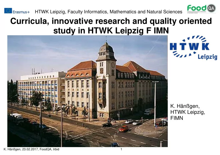 curricula innovative research and quality oriented study