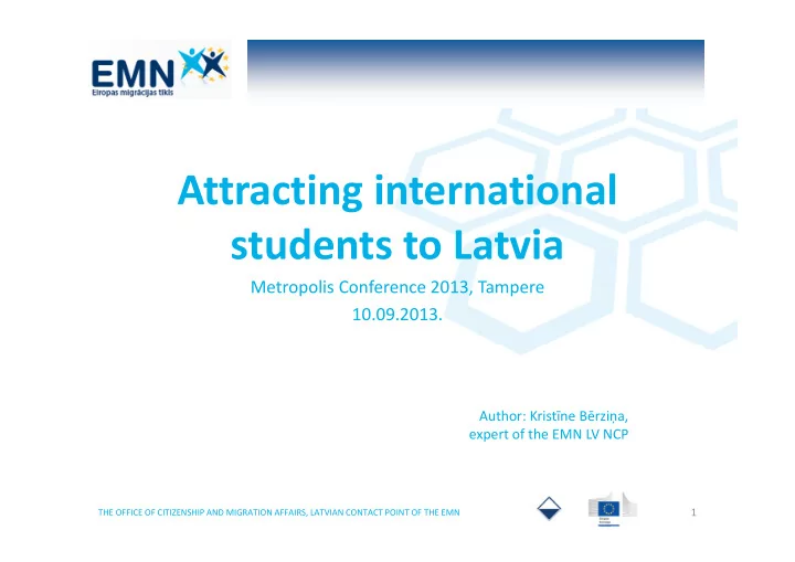 attracting international students to latvia