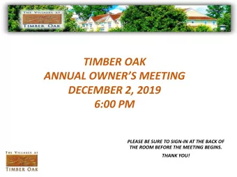 DECEMBER 2, 2019  6:00 PM  PLEASE BE SURE TO SIGN-IN AT THE BACK OF  THE ROOM BEFORE THE MEETING