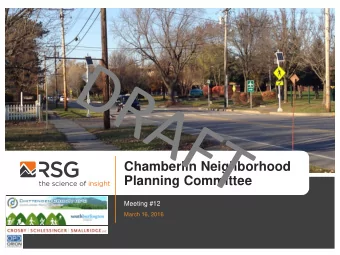 Planning Committee  Meeting #12  March 16, 2016 Tonights CNAPC Meeting Agenda  1.  Call to