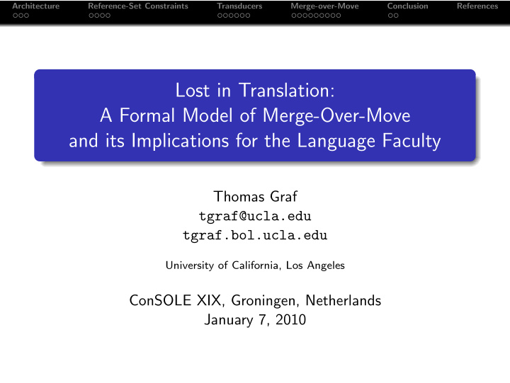 lost in translation a formal model of merge over move and