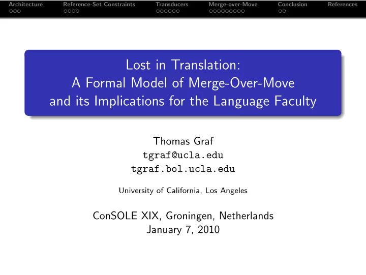 lost in translation a formal model of merge over move and