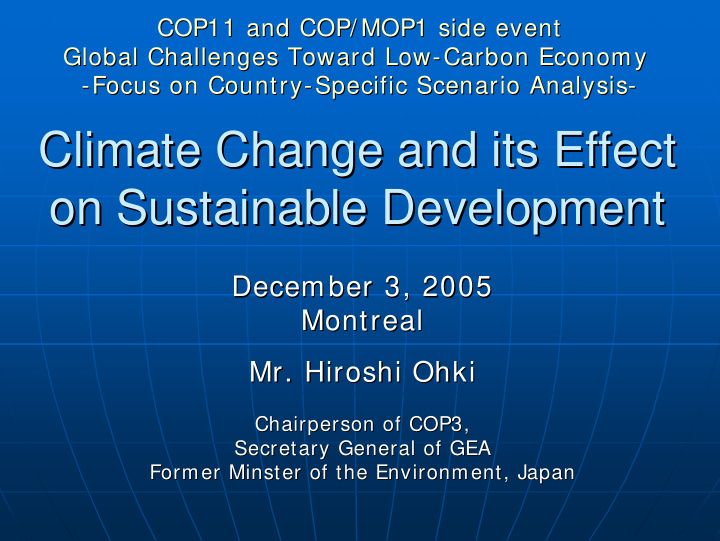climate change and its effect climate change and its