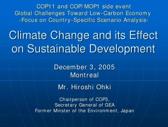 Climate Change and its Effect  Climate Change and its Effect  on Sustainable Development  on
