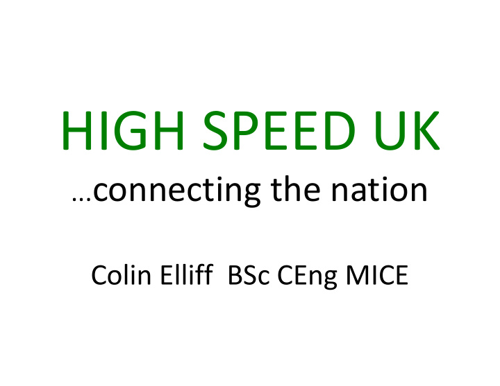high speed uk