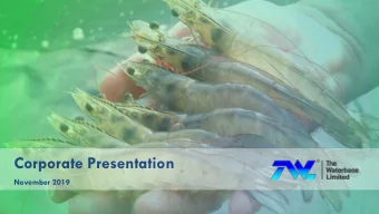 Corporate Presentation  November 2019  Safe Harbour Statement:  Certain statements in this