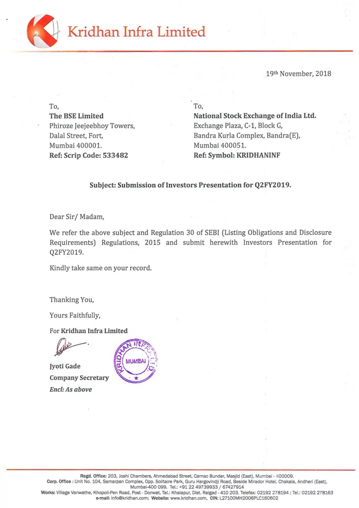 kridhan infra limited