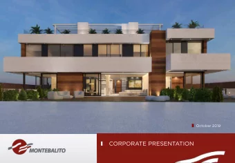 CORPORATE PRESENTATION  INDEX  1.  Introduction  2.  Key Figures of the Montebalito Consolidated