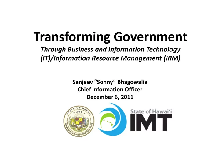 transforming government