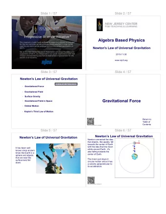 Algebra Based Physics  Newton's Law of Universal Gravitation  2015-11-30  www.njctl.org  Slide 3 /