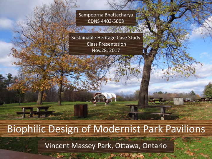biophilic design of modernist park pavilions