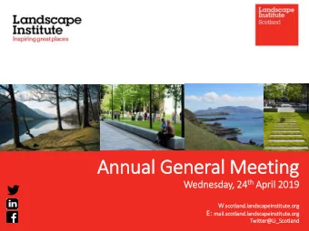 Annual  l General  l Meetin  ing th April Wednesday, 24 th  il 2019 W .