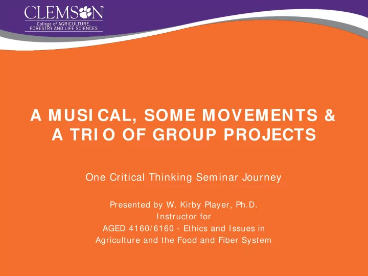 a musi cal some movements a tri o of group projects