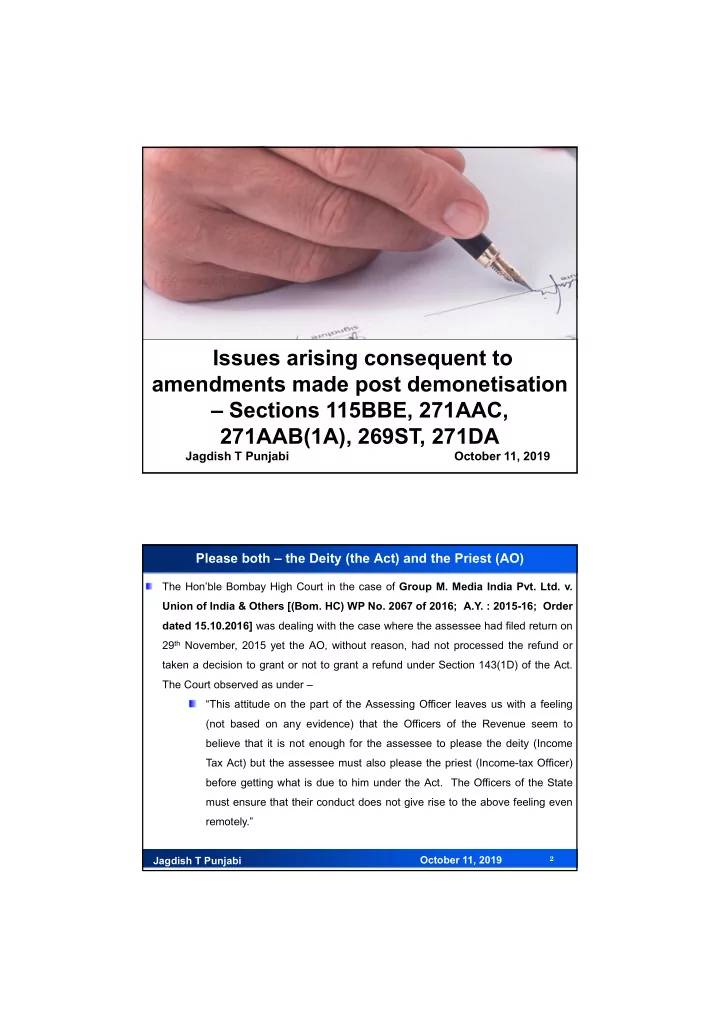 issues arising consequent to amendments made post