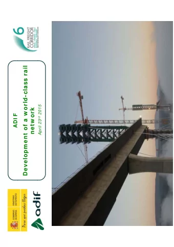 Developm ent of a w orld-class rail April 23 rd 2015  netw ork  ADI F  Background  C  Current Railw