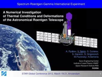 of Thermal Conditions and Deformations  of the Astronomical Roentgen Telescope  . Ryabov, V.
