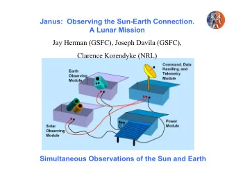Janus:  Observing the Sun-Earth Connection.  A Lunar Mission  Jay Herman (GSFC), Joseph Davila