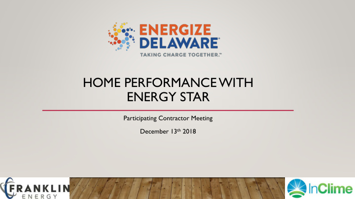 home performance with energy star