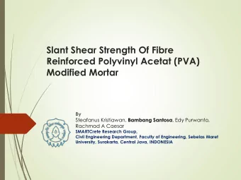 Reinforced Polyvinyl Acetat (PVA)  Modified Mortar  By Steafanus Kristiawan, Bambang Santosa , Edy