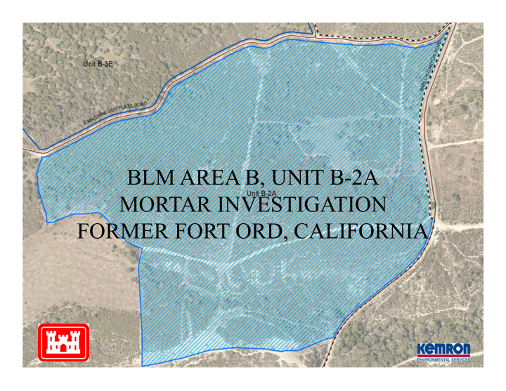 blm area b unit b 2a mortar investigation former fort ord