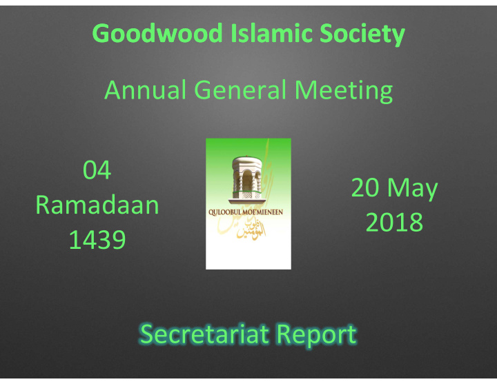 annual general meeting 04 20 may ramadaan 2018 1439