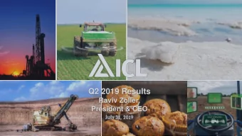 Q2 2019 Results  Raviv Zoller,  President &amp; CEO  Important Legal Notes  Im  Disclaimer and Safe