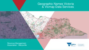 Geographic Names Victoria  &amp; Vicmap Data Services  Revenue Management  Association - Marysville