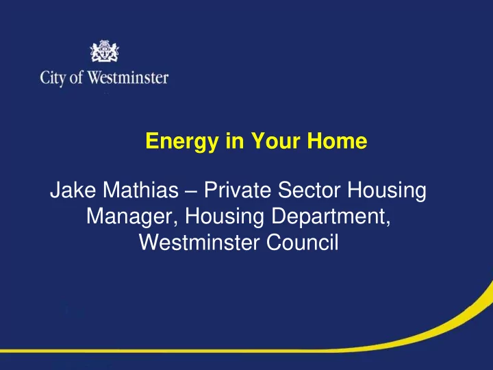 energy in your home