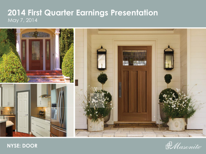 2014 first quarter earnings presentation